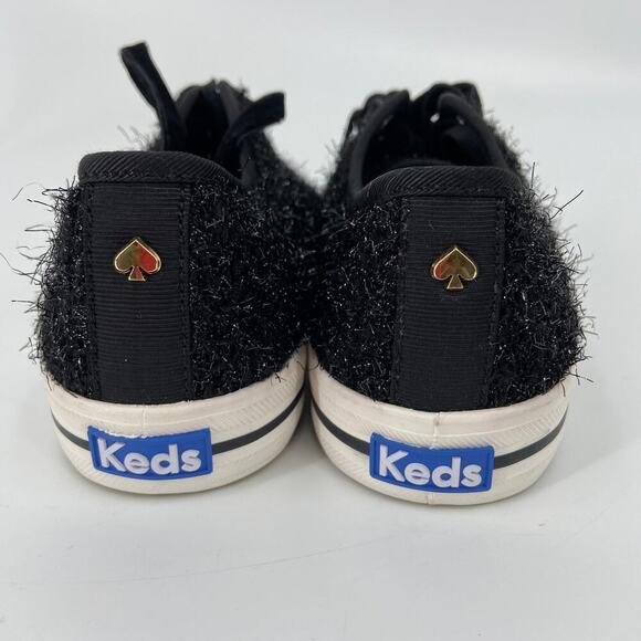 Keds x Kate Spade Canvas Sneakers Women's Size 7 Black Shimmer Lace Up Comfort - Picture 6 of 11